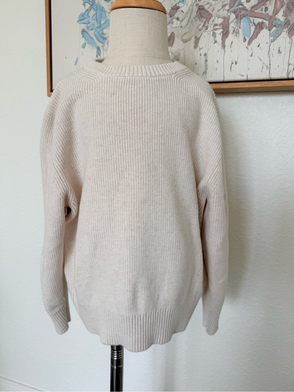 Zara Cream Ribbed Knit Sweater